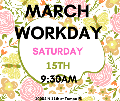 Pink And Green Playful Folowers Greeting Hello March Facebook Post